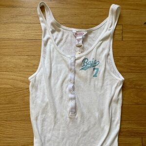 VINTAGE  Hollister ribbed stretch cotton tank Cami Tank Top Strappy New rare
